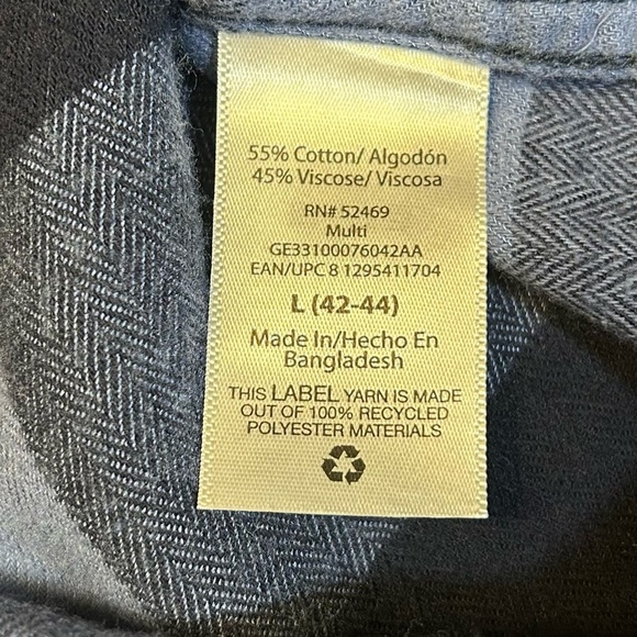 2 for$15 George Blue Checkered Men’s Size L 42-44 - Picture 5 of 10